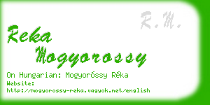 reka mogyorossy business card