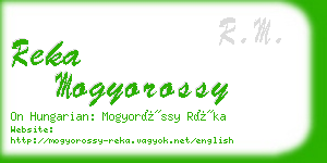 reka mogyorossy business card